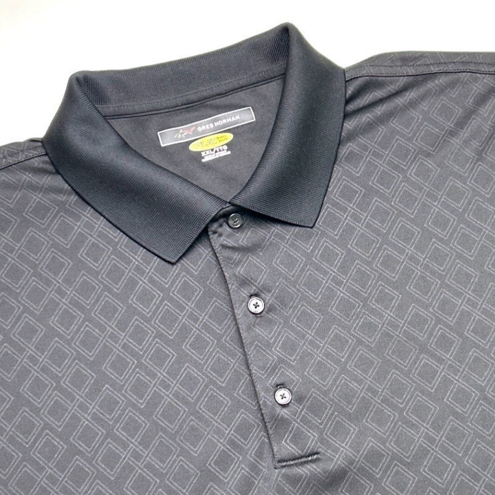 Greg Norman Mens Short Sleeve Polo Shirt Black Size XXL Play Dry Golf Active